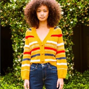 The GREAT yellow striped cardigan